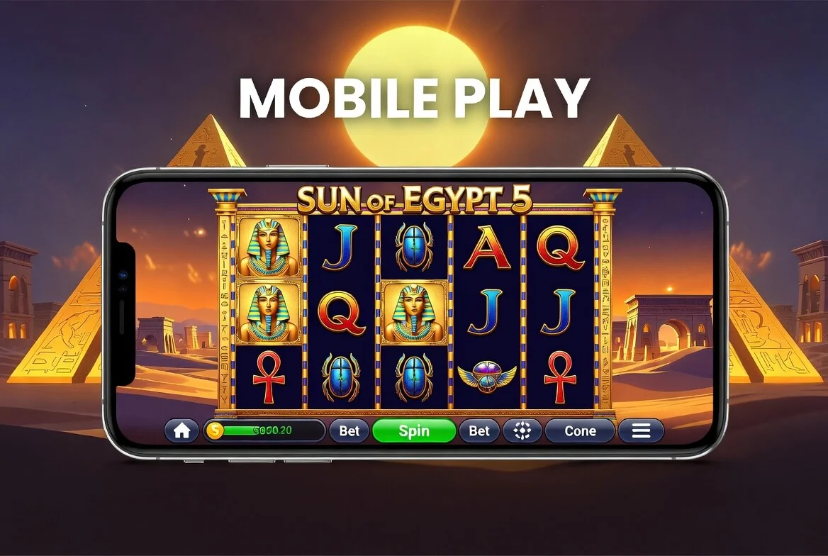 Мобильный запуск Sun of Egypt 5 через приложение SpinBetter